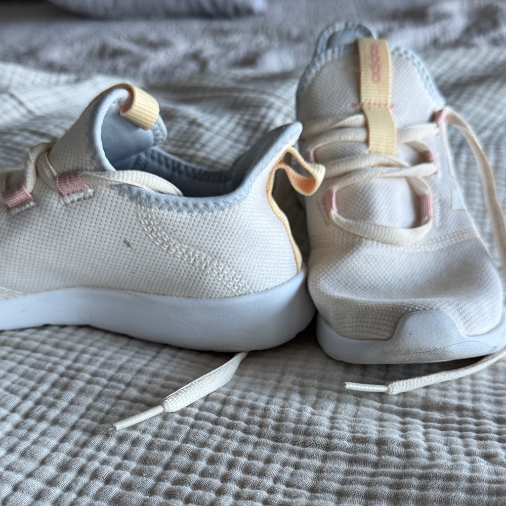 adidas Women's Cream and Pink Athletic Shoes
